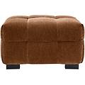 pouf poggiapiedi design in tessuto effetto velluto nocciola corto