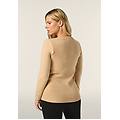 maglia tricot girocollo fronte a trecce e maniche in felpa cuban sand donna extra small
