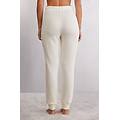 pantaloni a coste royal elegance donna bianco taglia m