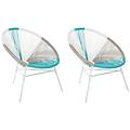 - set di 2 sedie spaghetti bianco beige turchese acapulco
