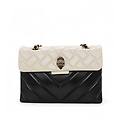 borsa in pelle grande kensington bianco-nero