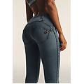 jeggings wr. up vita regular in jersey denim effetto used black denim + blue overdyed donna small