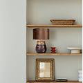lampada da tavolo bronco tabacco ceramica/pelle artificiale altezza 39