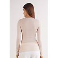 maglia manica lunga in modal con cashmere e scollo a barchetta donna beige taglia xl