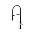 miscelatore monocomando per lavello con canna orientabile serie chef ch179cr cromato con molla nero