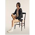 pantaloni shorts con paillettes e logo posteriore nero donna extra small