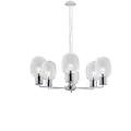 luce ambiente design lampadario neoclassico fellini grigio paralume trasparente 6x e27
