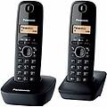 kx-tg1612frh telefono dect wireless duo senza segreteria telefonica colore nero [versione francese]