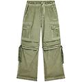 pantaloni cargo da donna in tessuto popeline effetto used