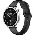 watch s4 bluetooth 41mm amoled argento cassa argento cinturino nero resistenza 5atm spo2