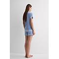 pigiama corto in modal con pizzo donna blu taglia s