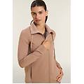 felpa donna full-zip collo alto con inserti mélange lurex chanterelle donna small