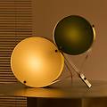 lampada da tavolo coppia avorio/verde oliva altezza 42 cm