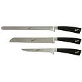 elegance coltello da cucina lucido nero set da prosciutto 3 pezzi