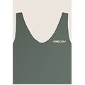 canotta cropped slim fit con scollo a v in jersey quick dry agave green donna large
