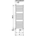 termoarredo scaldasalviette lisa 25 h 1411 l 550 verniciato bianco 28 elementi tubolare ral 9010