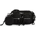 borsa a tracolla in nylon con tasche multiple