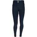 pantaloni push up wr. up vita alta in tessuto traspirante blu navy donna small