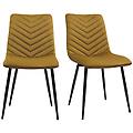 sedie design in tessuto velluto bronzo e metallo nero (set di 2) pumpkin