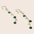 orecchini pendenti beverly oro giallo malachite collezione beverly oro giallo