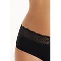 culotte in cotone con pizzo riciclato donna nero tamaño s