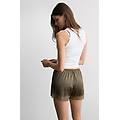 pantaloncino in seta con pizzo donna verde taglia m