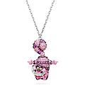 pendente alice in wonderland gatto rosa placcato rodio os