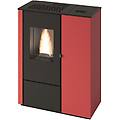 stufa a pellet slim aurora 8 kw rossa con telecomando 5 stelle