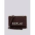 borsa a tracolla in suede con lettering