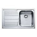 lavello integrato 1 vasca con gocciolatoio a sinistra logica line l 86 x l 50 cm argento