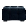 pouf poggiapiedi design in tessuto effetto velluto blu scuro corto