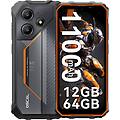 smartphone robusto marine 2 da 6 56 4 gb/64 gb dual sim nfc 11000 mah 18 w android 15 arancione
