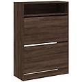 - scarpiera con 2 cassetti ribaltabili rovere marrone 80x34x116cm
