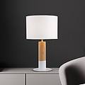 lampada da tavolo carroll legno chiaro/bianco altezza 43 cm tessuto