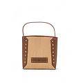 borsa a secchiello beige-cammello
