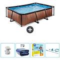 - piscina fuori terra rettangolo 300x200x65 cm bruin include accessori coordinati cb14