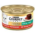 purina gold tortini umido gatto 85g manzo e pomodoro confezione da 24 pezzi cibo umido per gatti