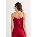 top in raso di seta con scollo a v donna rosso taglia l