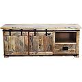 milanihome. it porta tv legno di mango di design moderno industrial cm 150x45x marrone 150 x 60 x 45