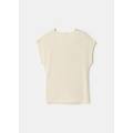 - top smanicato scollo con drappeggio donna bianco avorio taglia xs