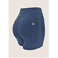 jeggings n. o. w. short skinny a vita alta in tencel denim light blue-seams on tone donna small