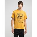 t-shirt in jersey fiammato con stampa