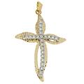 croce donna oro giallo bianco gl100633
