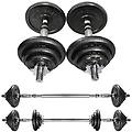 - trade shop set di manubri regolabili dumbbell bilanciere 30 kg tot regolabile body building