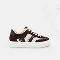 sneaker stringate da donna in suede marrone