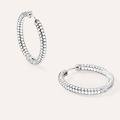 orecchini a cerchio silver shine argento rodiato cubic zirconia collezione silver shine bianco
