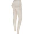n. o. w. vita super alta a incrocio in similpelle laminata white sand donna extra large