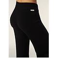 pantalone comfort fit in maglia tricot rasata senza cuciture nero donna extra large