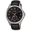 orologio uomo fasi lunari cinturino pelle nero acciaio inossidabile