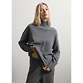 - maglione in pura lana grigio oversize donna grigio melange taglia s